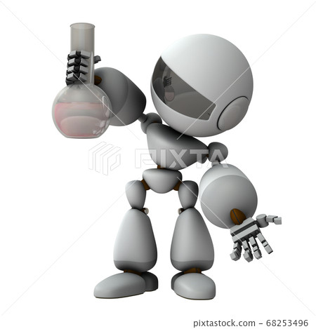正在開發新藥的機器人。 3D渲染。 68253496