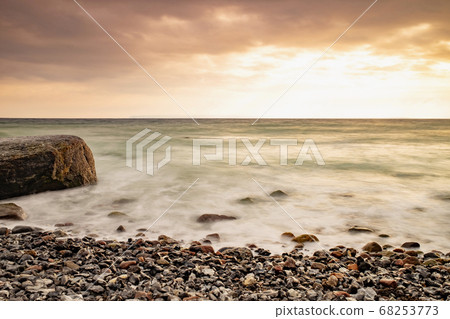 Stony coast of Cape Arkona promontory. Stony coast of Cape Arkona promontory. 68253773