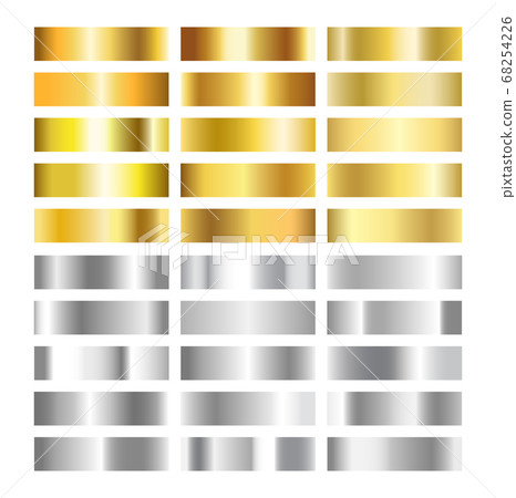 Gold and silver gradient texture collection. Gold and silver gradient texture collection. 68254226