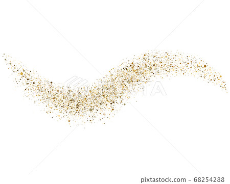Glitter gold wave on white background. Bright 68254288