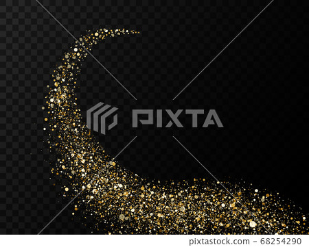 Glitter golden wave. Trail of sparkling particles Glitter golden wave. Trail of sparkling particles 68254290