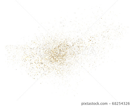 Gold glitter splash on white background. Bright 68254326