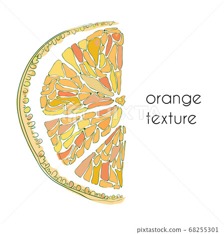 Orange texture background, hand drawn design, 68255301