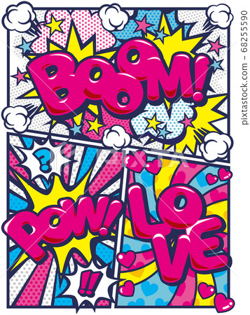 American comic style speech bubble material 68255590