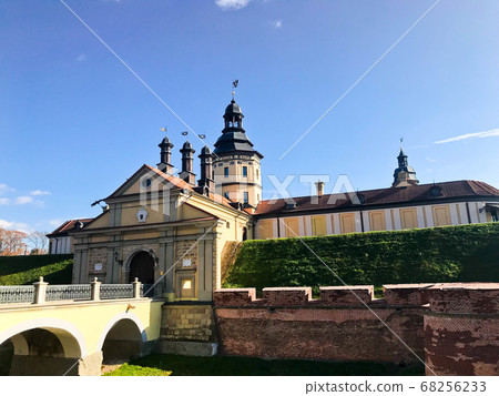 Old, ancient medieval castle with spiers Old, ancient medieval castle with spiers 68256233