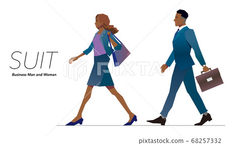 穿著西裝的男人和女人的插圖 穿著西裝的男人和女人的插圖 68257332