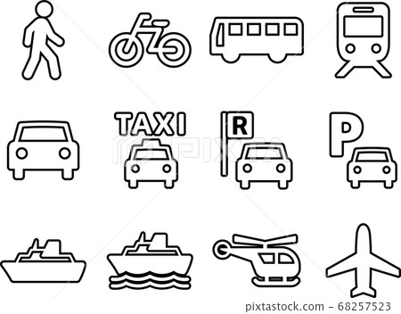Pictogram set of transportation (outline ver.) 68257523