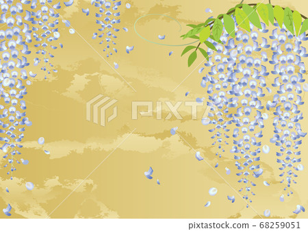 裝飾背景紫藤和金箔 68259051