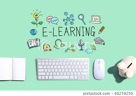 E-Learning with a computer keyboard E-Learning with a computer keyboard 68259250