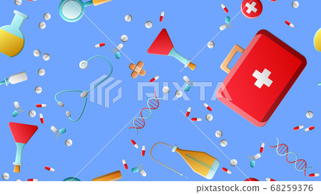 Endless seamless pattern of medical scientific 68259376