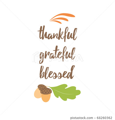 Typographic vector quote thankful, grateful, 68260362