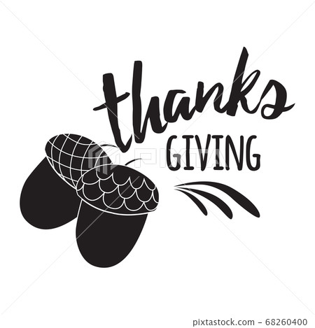 Vector print with words Thanks Giving in black Vector print with words Thanks Giving in black 68260400