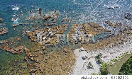 Aerial view of Shiraiwasaki coast drone 68262501