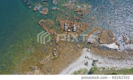 Aerial view of Shiraiwasaki coast drone 68262502