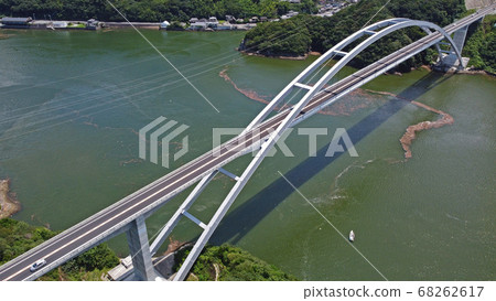 Aerial view of Amakusa Gobashi and Shin Amakusa No. 1 Bridge (Amagi Bridge) Aerial view of Amakusa Gobashi and Shin Amakusa No. 1 Bridge (Amagi Bridge) 68262617