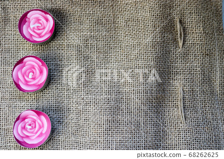 Three pink wax beautiful candles Three pink wax beautiful candles 68262625