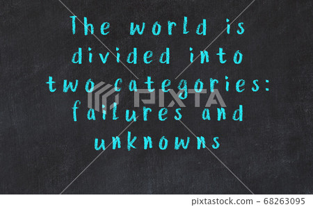 Black chalkboard with wise inscription on it Black chalkboard with wise inscription on it 68263095