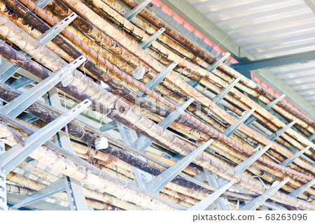 Metal wires in a bunch. Technological tubes Metal wires in a bunch. Technological tubes 68263096