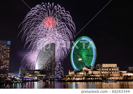Fireworks display at Yokohama Port Festival 68263344