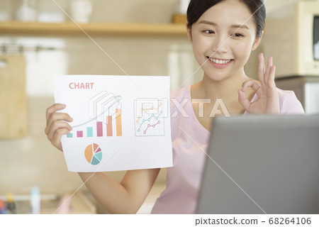 work from home, Online Meeting, Young lady 68264106