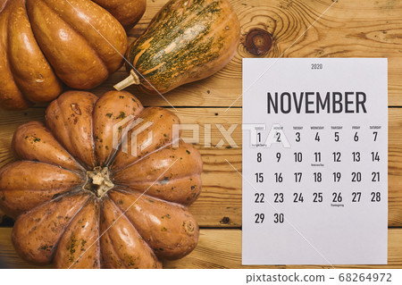 November 2020 monthly calendar on wood November 2020 monthly calendar on wood 68264972