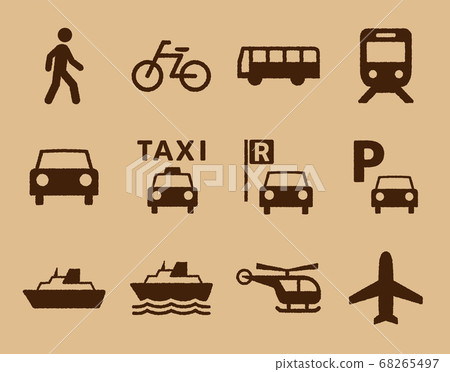 象形圖的運輸集（手繪樣式版本） 68265497
