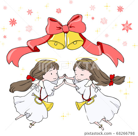 Christmas angels smiling with their hands together 68266798