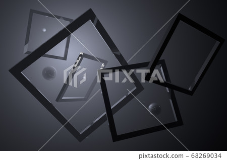 3D geometric shapes in a gray fog, located chaotically and creating absurdity 3D geometric shapes in a gray fog, located chaotically and creating absurdity 68269034
