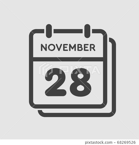 Calendar icon day 28 November, template icon day Calendar icon day 28 November, template icon day 68269526