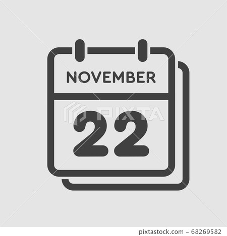 Calendar icon day 22 November, template icon day Calendar icon day 22 November, template icon day 68269582