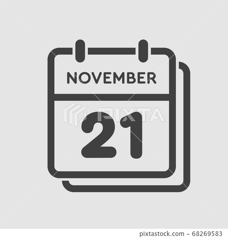Calendar icon day 21 November, template icon day Calendar icon day 21 November, template icon day 68269583