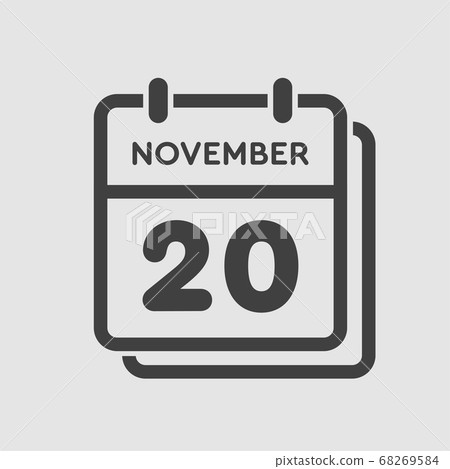 Calendar icon day 20 November, template icon day Calendar icon day 20 November, template icon day 68269584