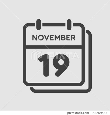 Calendar icon day 19 November, template icon day Calendar icon day 19 November, template icon day 68269585