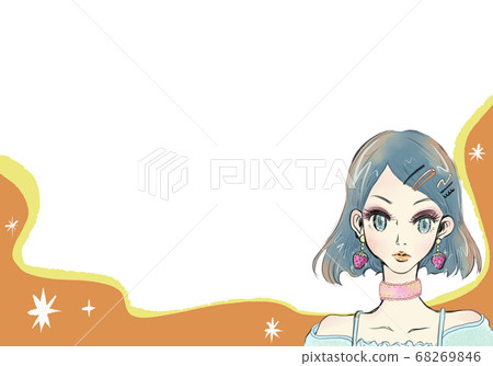 Retro pop girl frame Retro pop girl frame 68269846