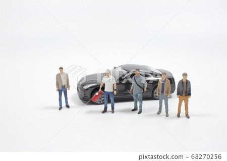 a figure Man As Gangster, with the sport car a figure Man As Gangster, with the sport car 68270256