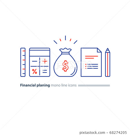 Business plan concept, budget planning 68274205