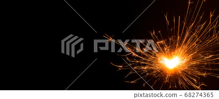 Bengali fire. Festive firework salute burst. 68274365