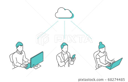 Cloud system image illustration material Cloud system image illustration material 68274485