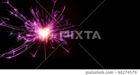 Bengali fire. Festive firework salute burst. 68274579