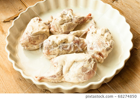 Quails plucked raw ready for cooking in sour cream 68274850