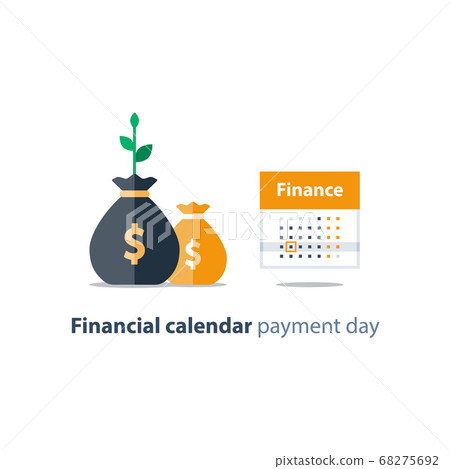 Financial calendar illustration, budget plan, payment bay Financial calendar illustration, budget plan, payment bay 68275692