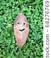 微笑在草坪上的葉子 68276769