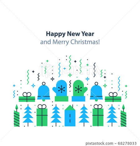 Happy new year and merry Christmas decoration Happy new year and merry Christmas decoration 68278033
