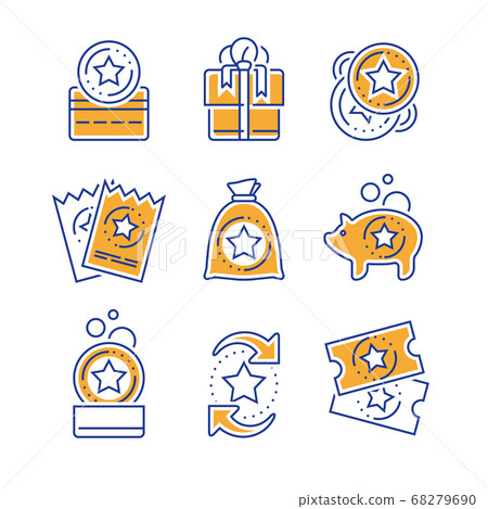 Earn reward, loyalty incentives, bonus card, 68279690