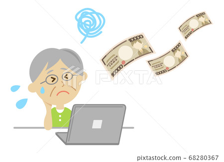 Illustration image of elderly people who have failed investment and lost money Illustration image of elderly people who have failed investment and lost money 68280367