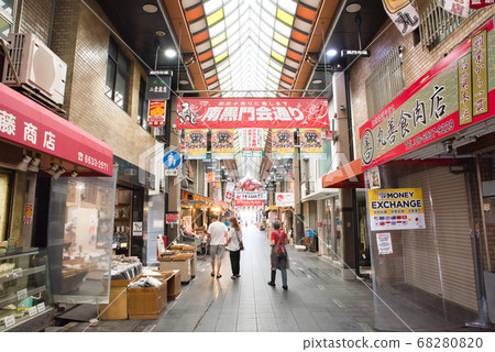 Kuromon Market in Minami, Osaka in the early morning 68280820