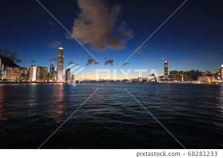 Central business district with Kowloon in the background in Hong Kong 68281233