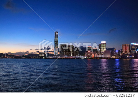 Central business district with Kowloon in the background in Hong Kong 68281237