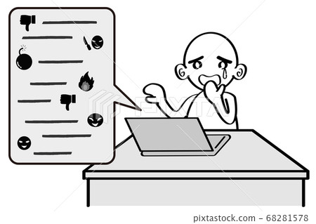 SNS上的壞詞。拍子寫在佈告欄上。被SNS攻擊。 SNS上的壞詞。拍子寫在佈告欄上。被SNS攻擊。 68281578