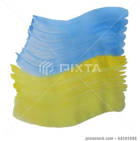 Watercolor spot. Watercolor blue and yellow handmade watercolor background. Colors of the flag of Ukraine. Watercolor texture element for print and design white background. photo Watercolor spot. Watercolor blue and yellow handmade watercolor background. Colors of the flag of Ukraine. Watercolor texture element for print and design white background. photo 68285888